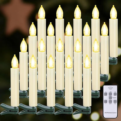 Velas LED Navidad con clip luz blanca cálida sin llama