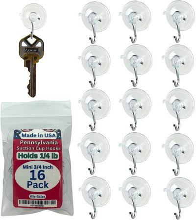 16 Ganchos Ventosa 3/4" Servicio Pesado para Ventanas