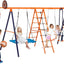 Set columpios metal niños escalera redes patio trasero