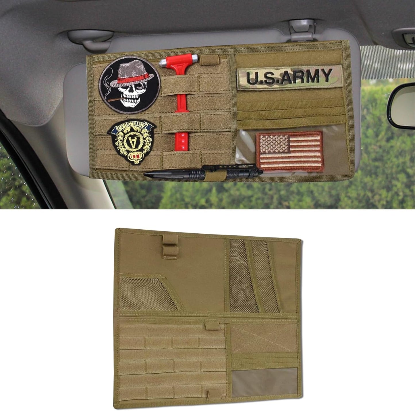 Organiz. visera Molle para auto soporte táctico