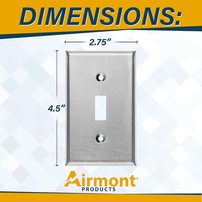 2 Pzas Placas Pared Acero Inox 4.5x2.75"
