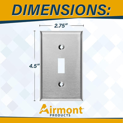 2 Pzas Placas Pared Acero Inox 4.5x2.75"