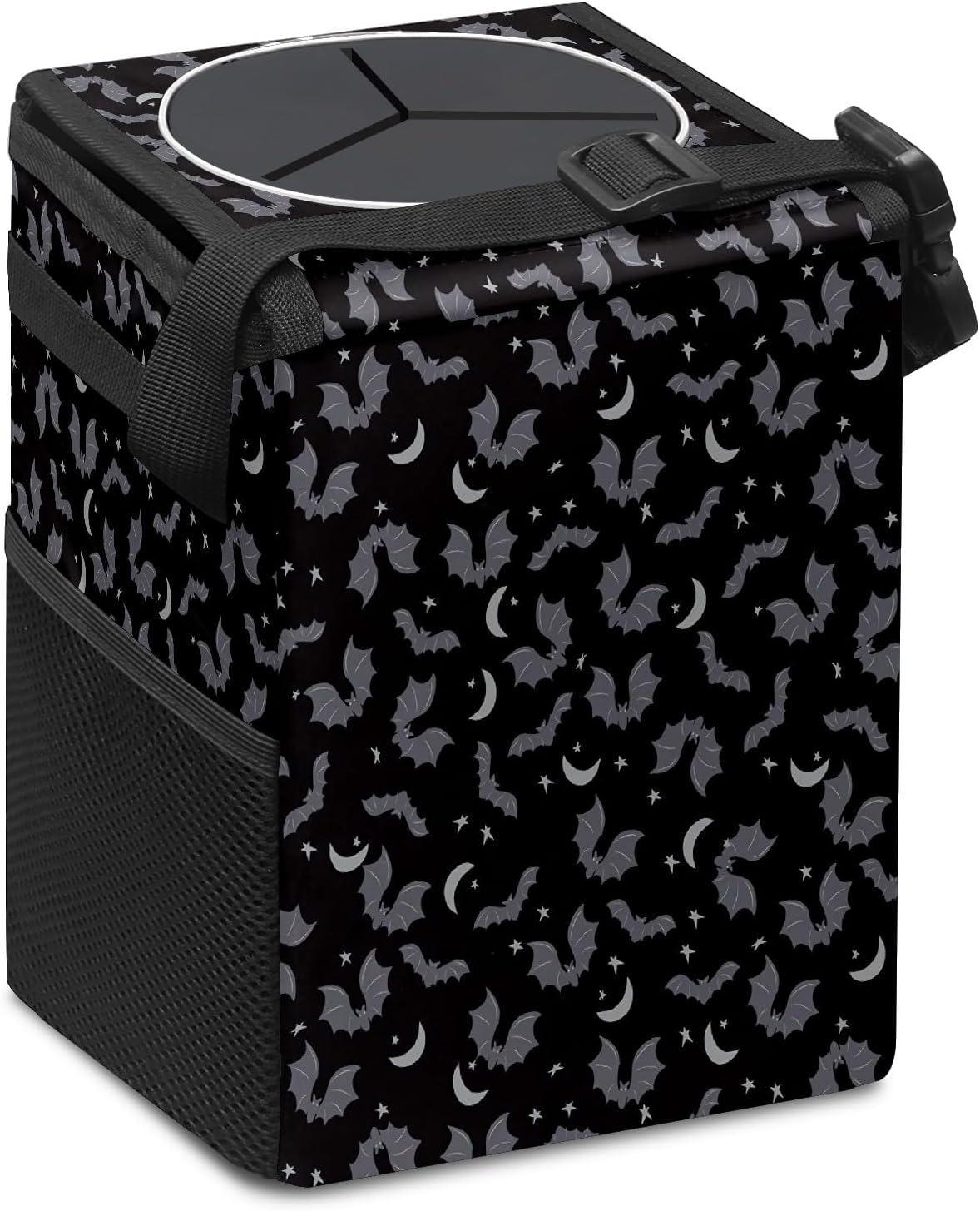 Bote basura auto tapa plegable negro gris reutiliz.