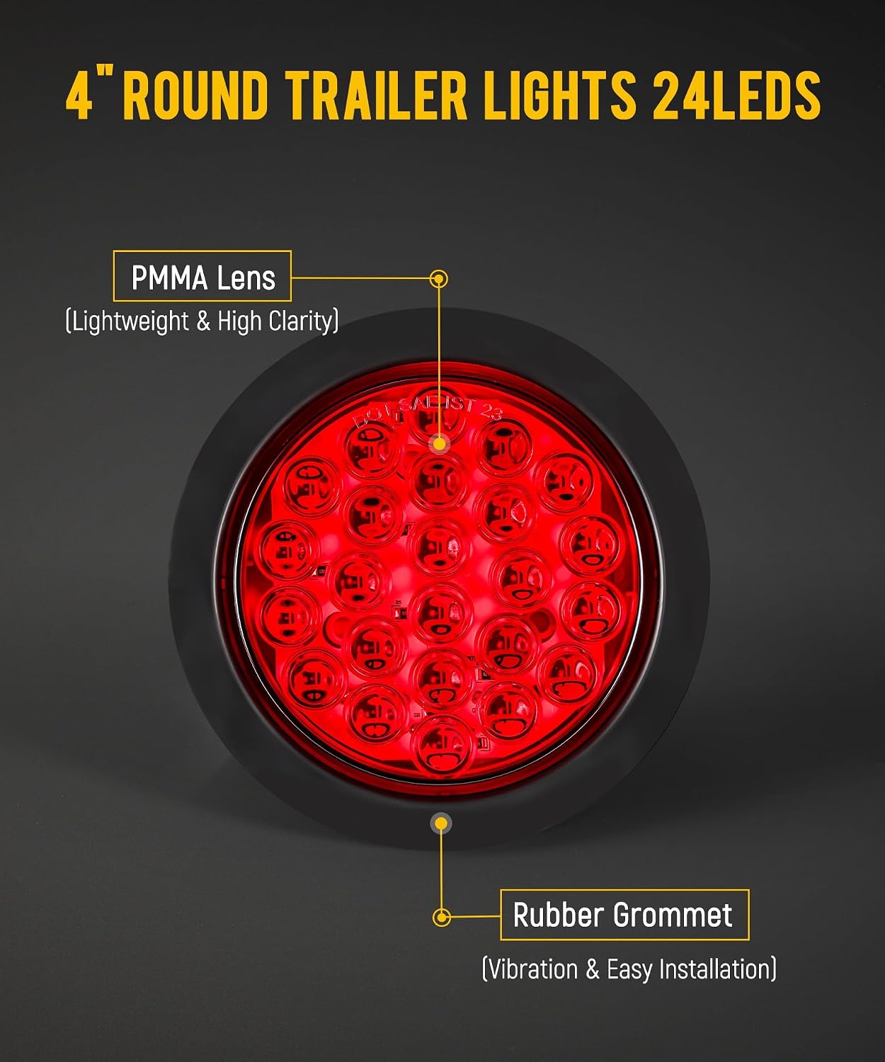 Kit luces traseras LED 12 pzas redondas remolque rojo