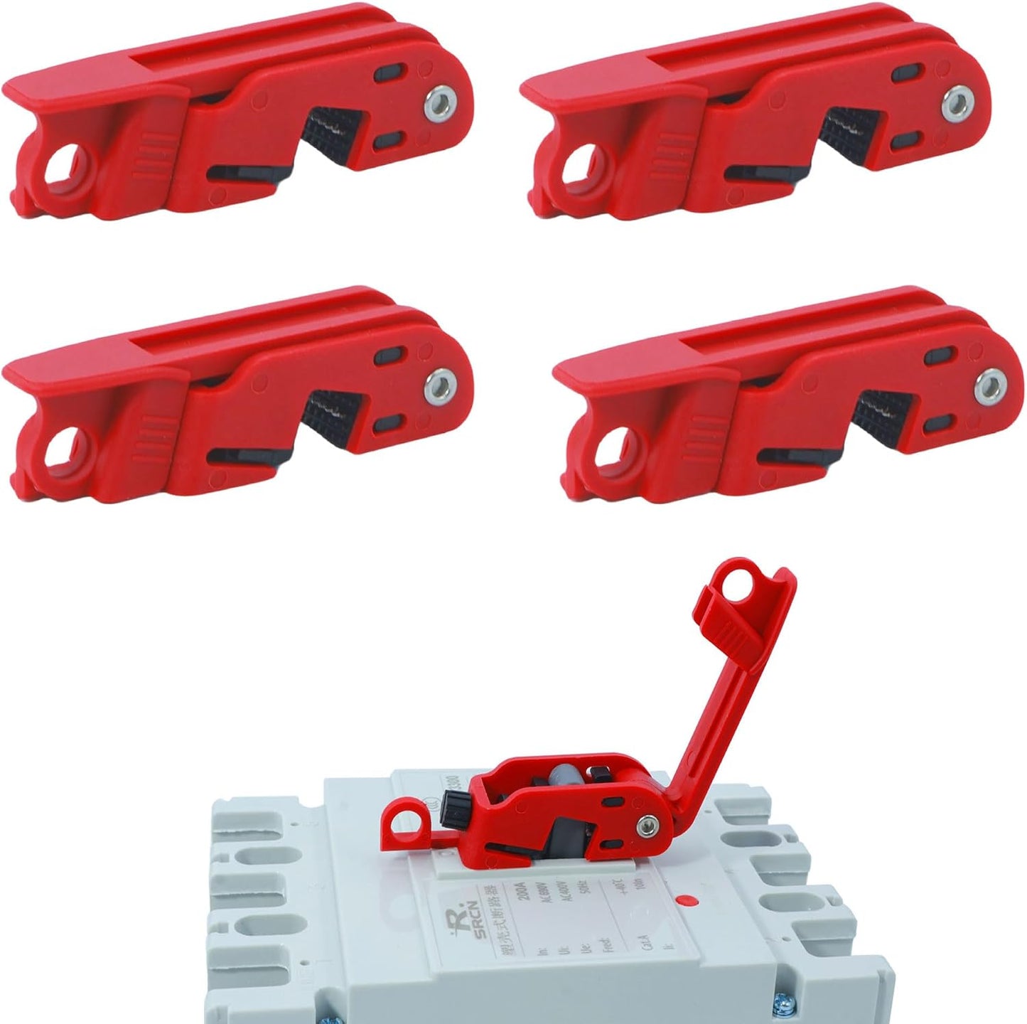 Bloqueo caja interruptor 110-277V palanca simple/doble rojo