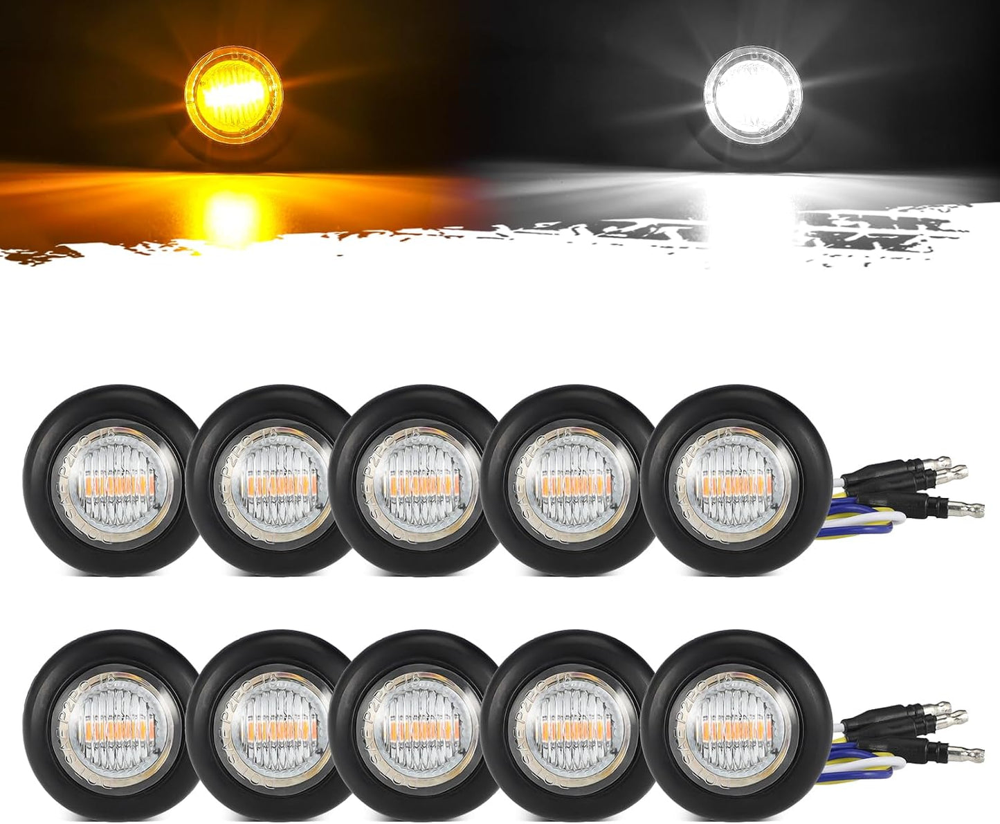 10 Luces LED Doble Color Ámbar a Blanco DOT Aprobadas