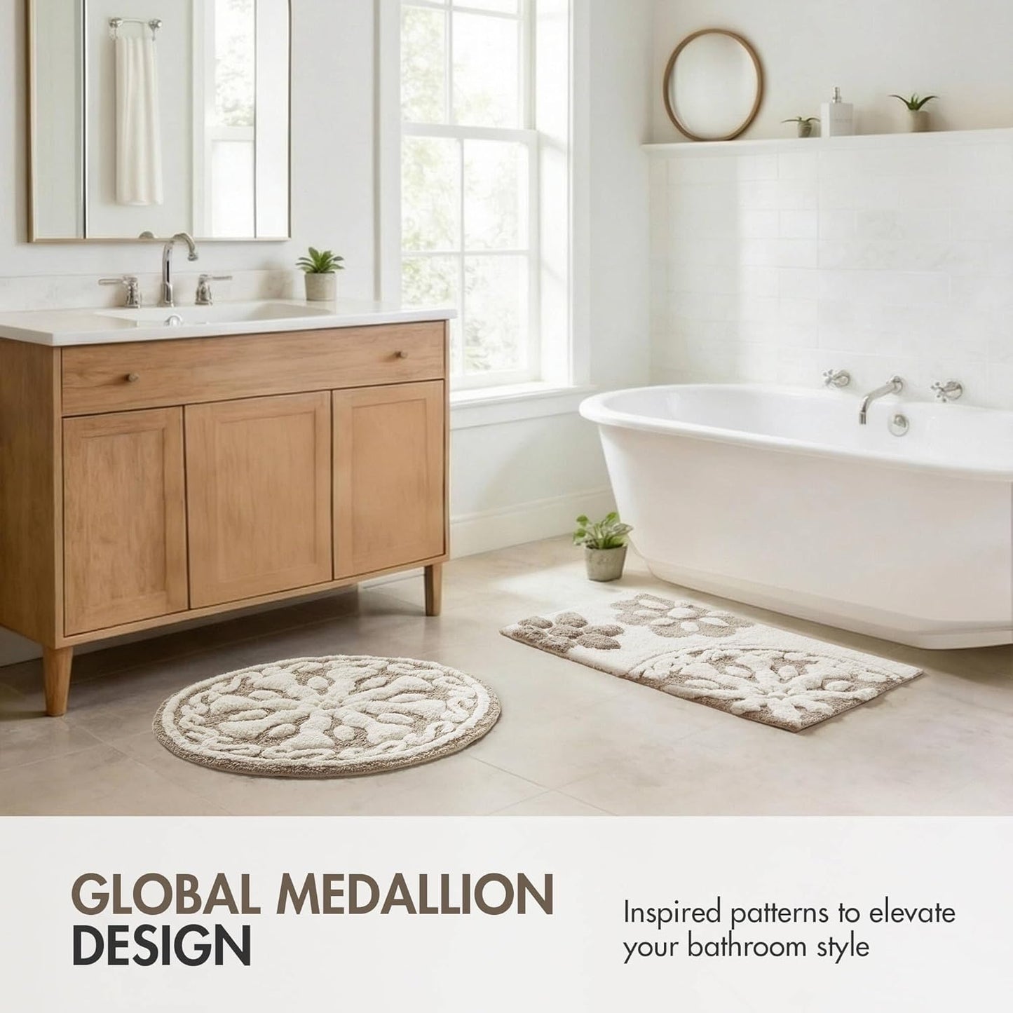 Alfombra baño felpa 100% algodón 20x30pulg gris pardo