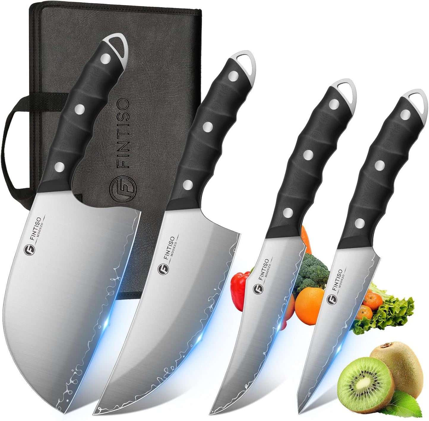 Set 4 Cuchillos Vikingos Acero Alto Carbono 5 Capas G10