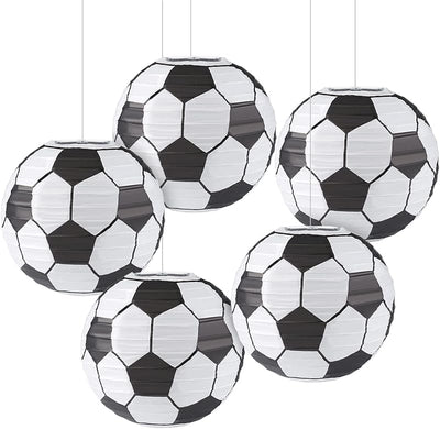 Farol papel balón fútbol 8pulg decoración portería pack 5