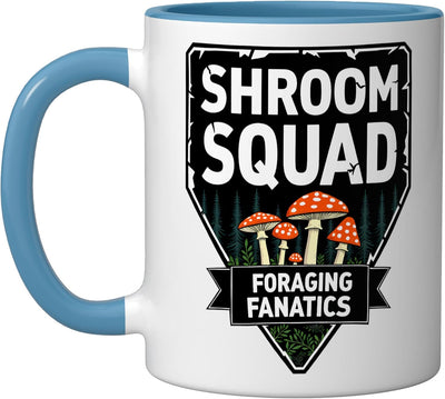 Taza Cerámica Cazador de Hongos Morel Azul/Blanco