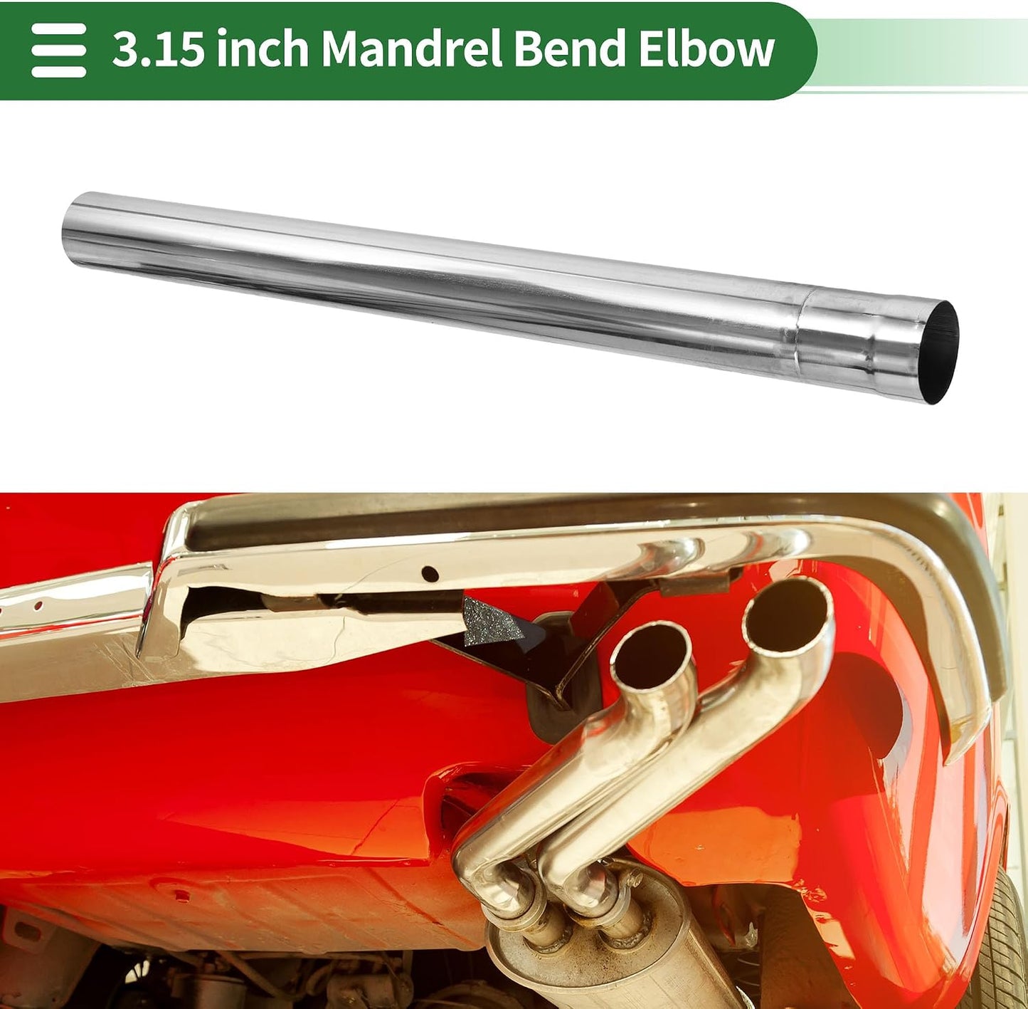 Tubo escape acero inox T304 30pulg tono plateado