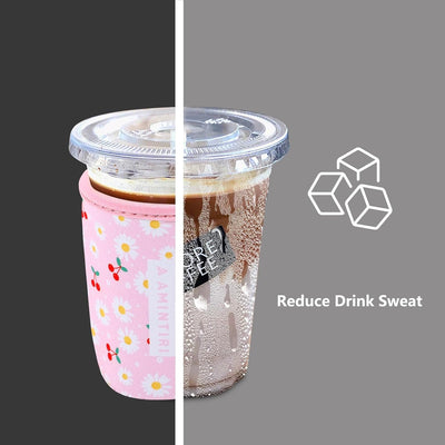 3 fundas reutilizables neopreno para café Starbucks cereza