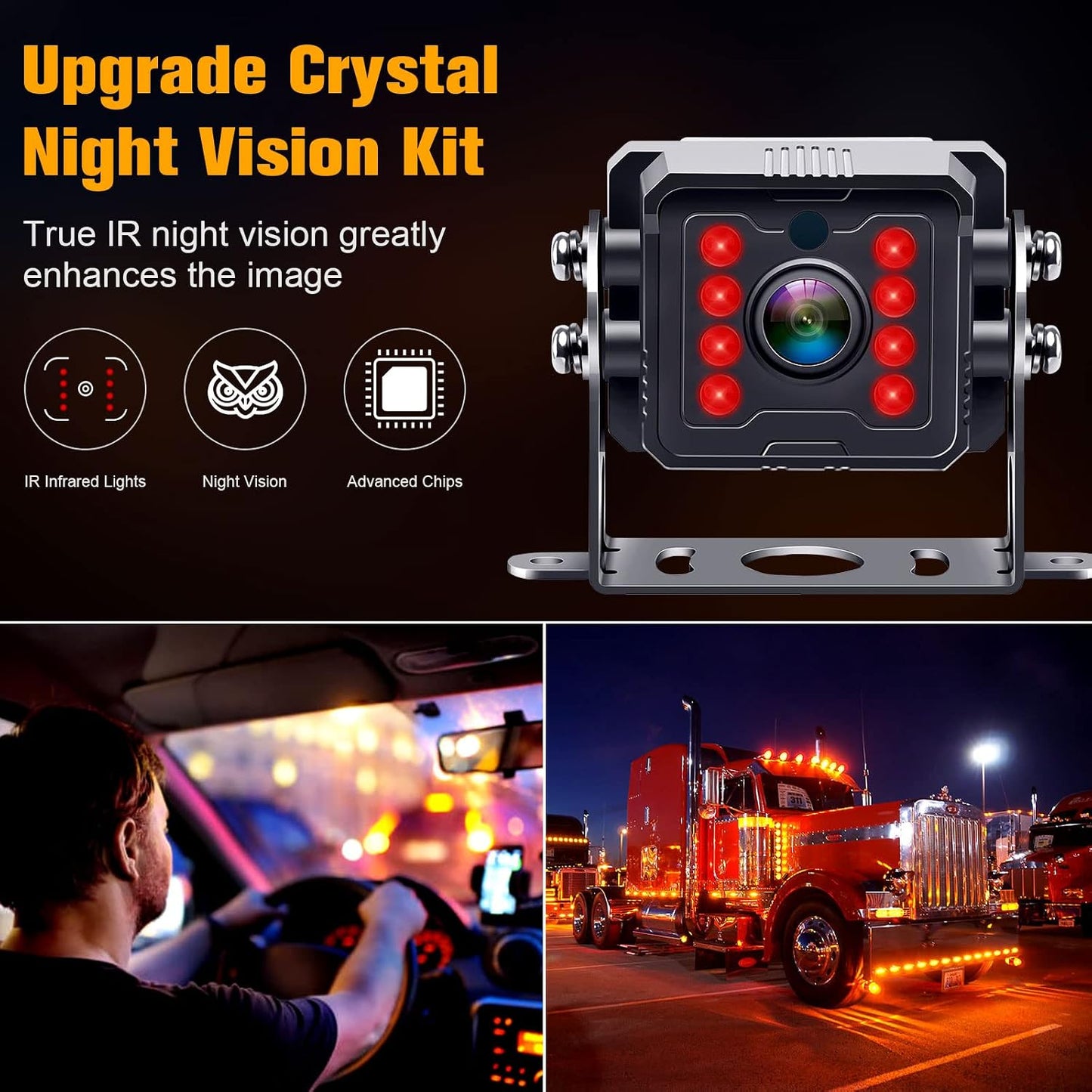 Sistema cámara respaldo RV 1080p lente gran angular IP69