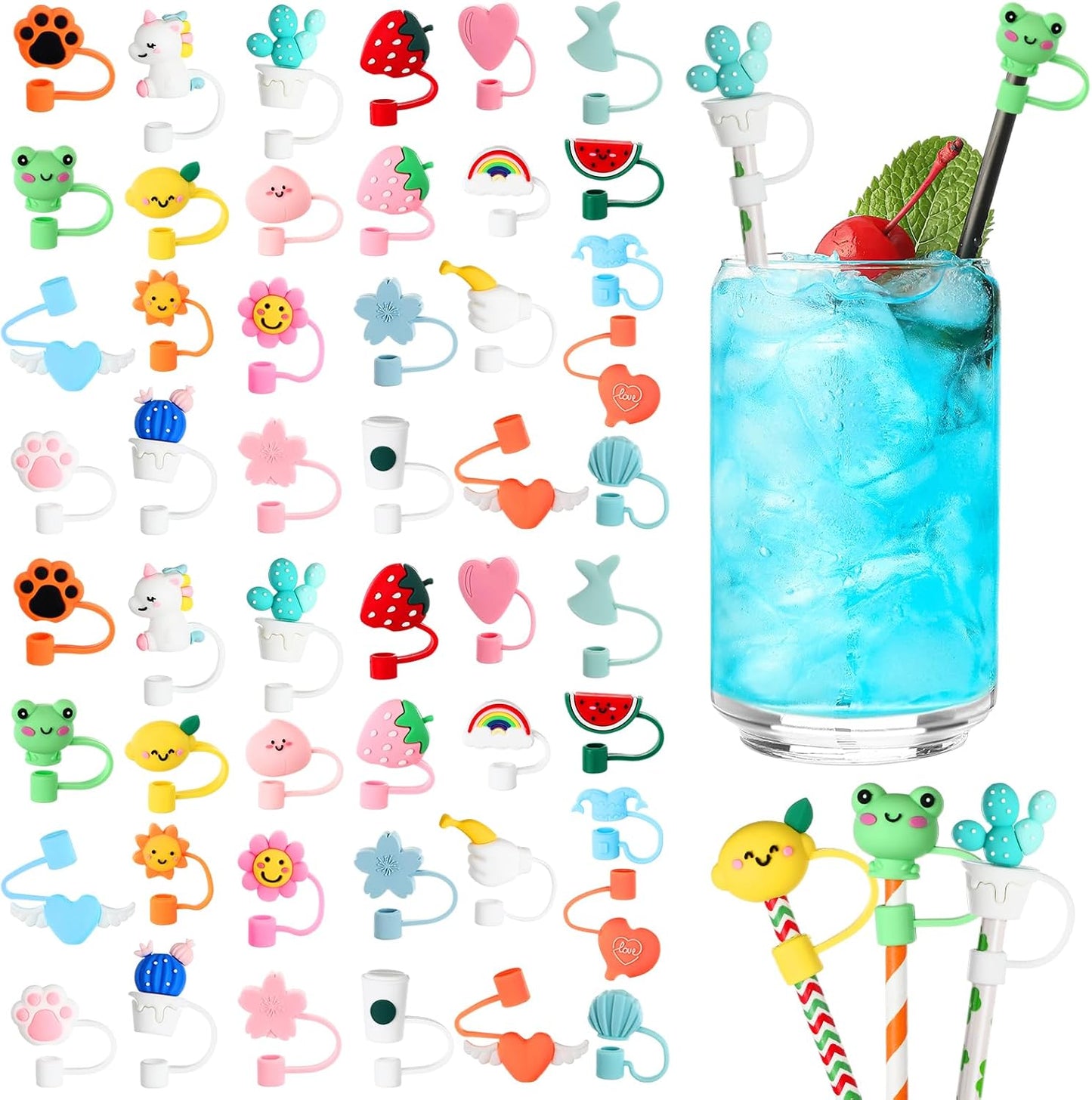 50 fundas silicona popote reutilizables 25 patrones