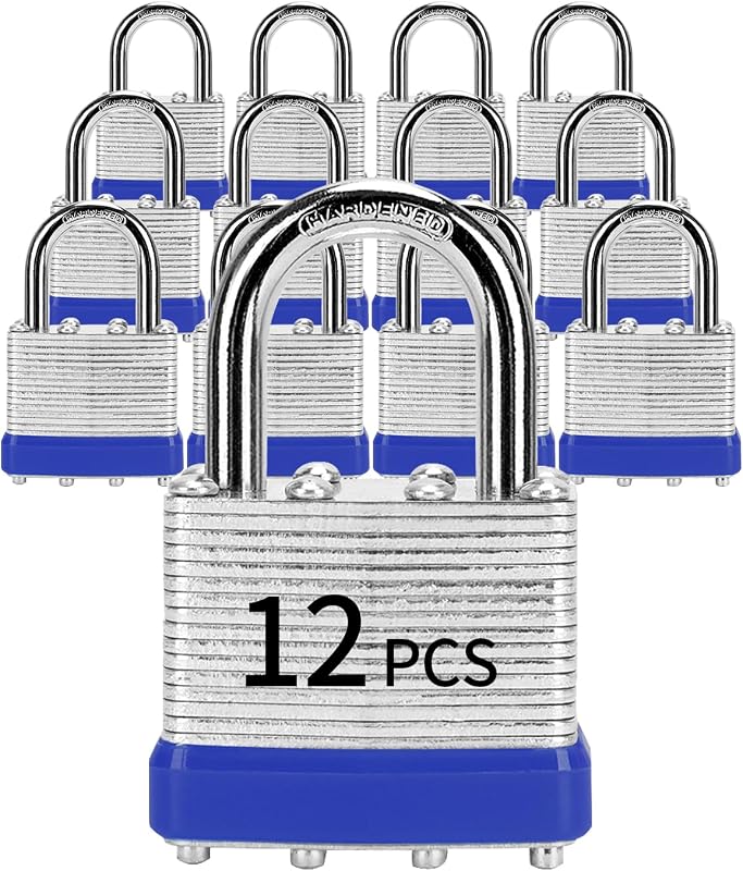 12 Candados Laminado Llave Igual Pestillo 40mm para Taquilla