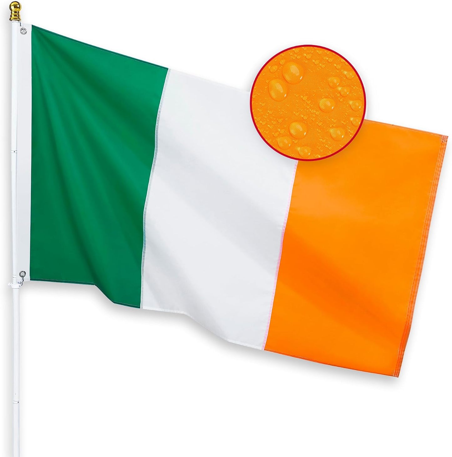 Bandera Irlanda 3x5ft nailon resistente rayas cosidas