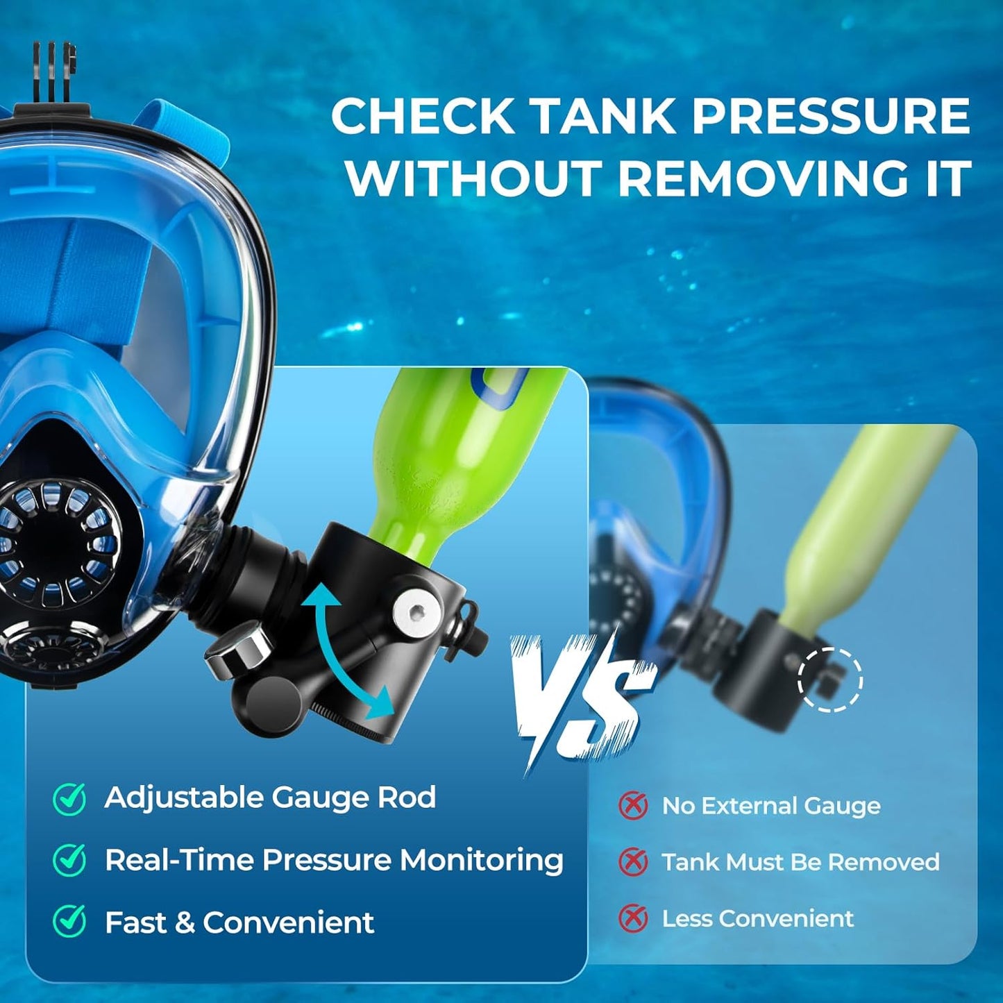 Tanque buceo 1L con máscara certificado DOT 3000PSI