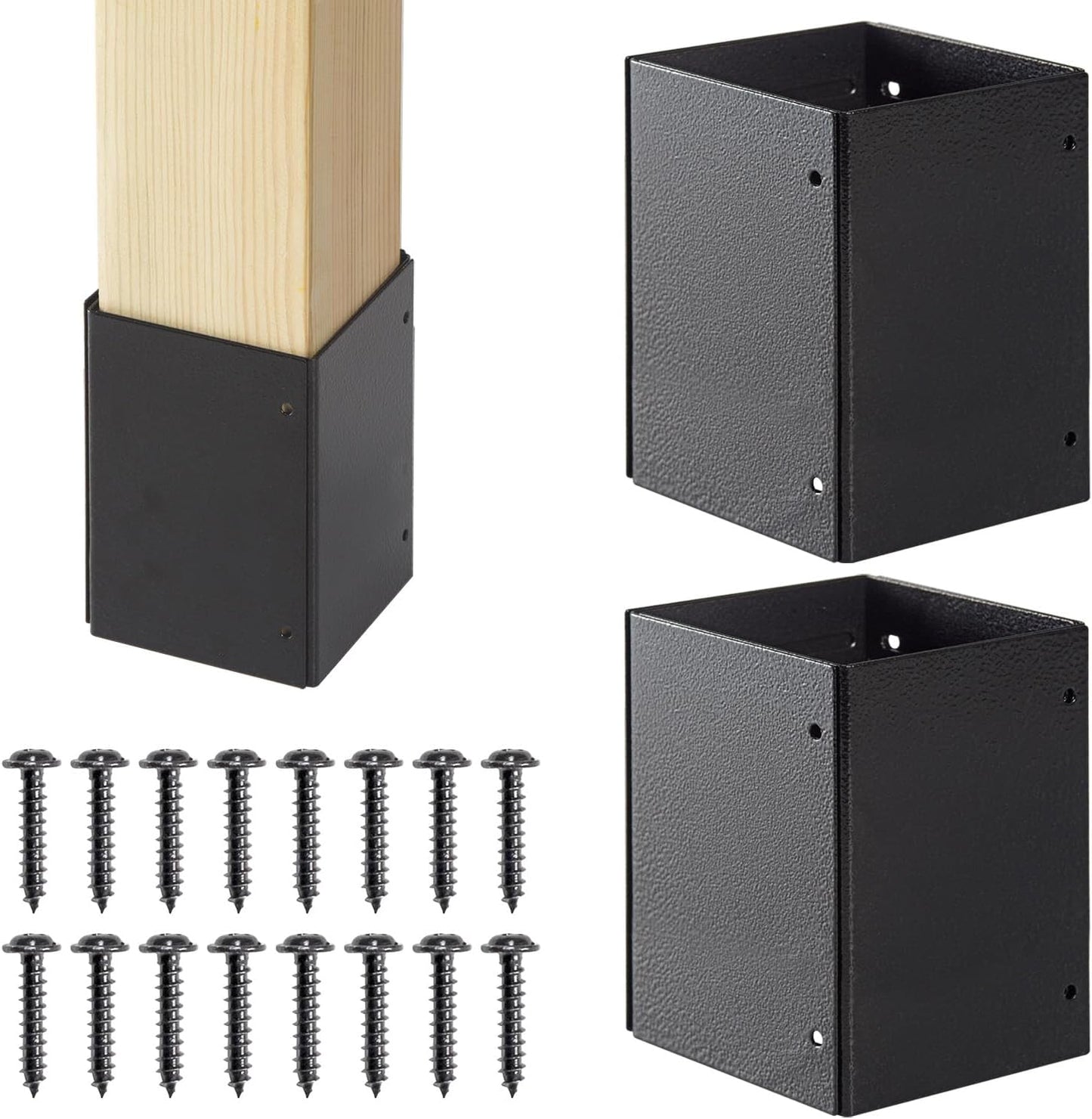 Protector poste acero inox 3.3-6pulg 2uds negro