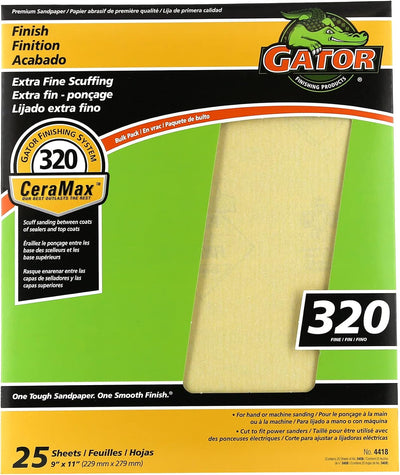 Hojas lijado cerámica 9x11pulg 320 pack 25