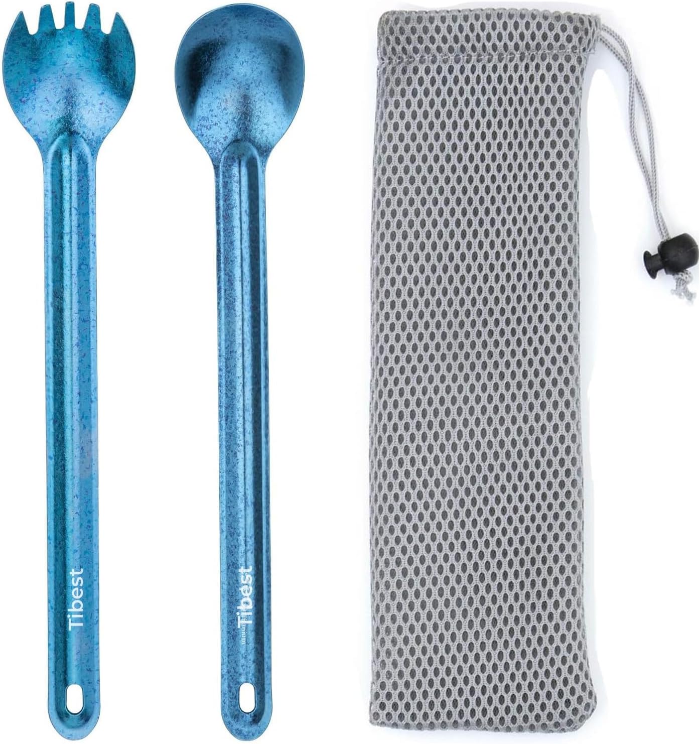Cuchara de titanio mango largo camping ultraligera