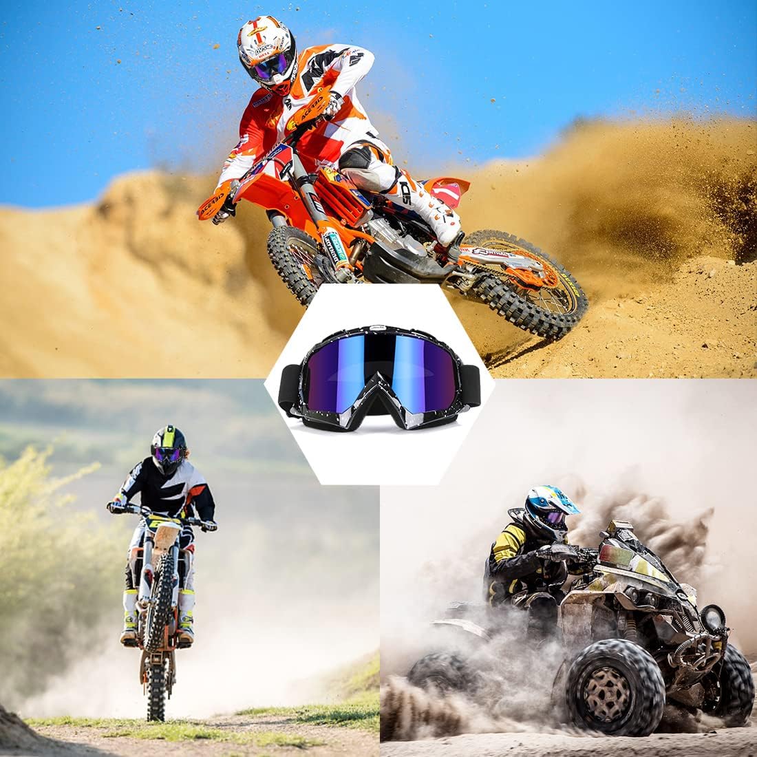 Gafas ATV anti UV a prueba de polvo para bicicleta