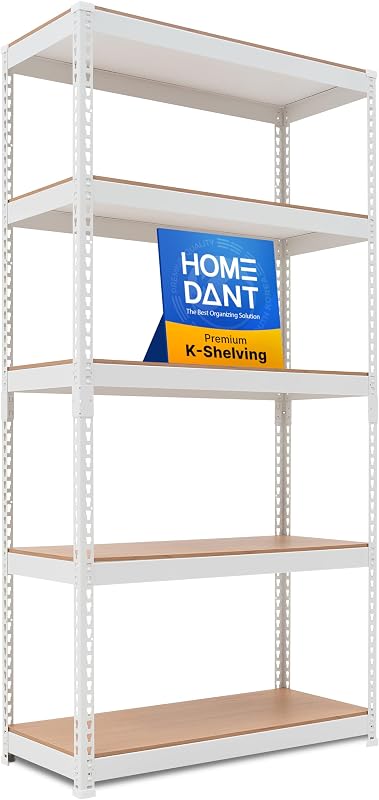 Estantería metal ajustable 35.9" 5 niveles garaje blanco