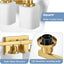 Lámpara baño 6 luces vidrio esmerilado aplique dorado