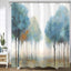 Cortina ducha azul con árbol 182,8x182,8cm 12 ganchos
