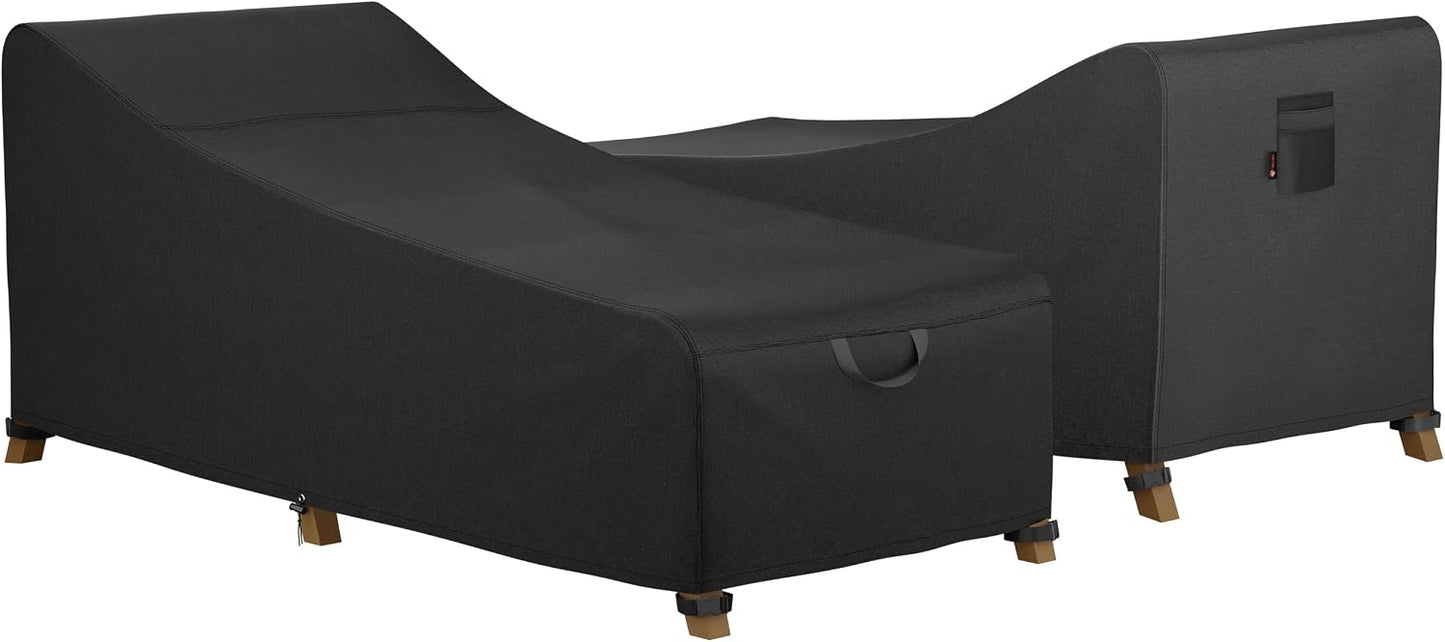 Funda silla tumbona exterior 80x28" impermeable 2uds negro