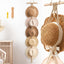 Perchas macramé para sombrero bohemio puerta beige