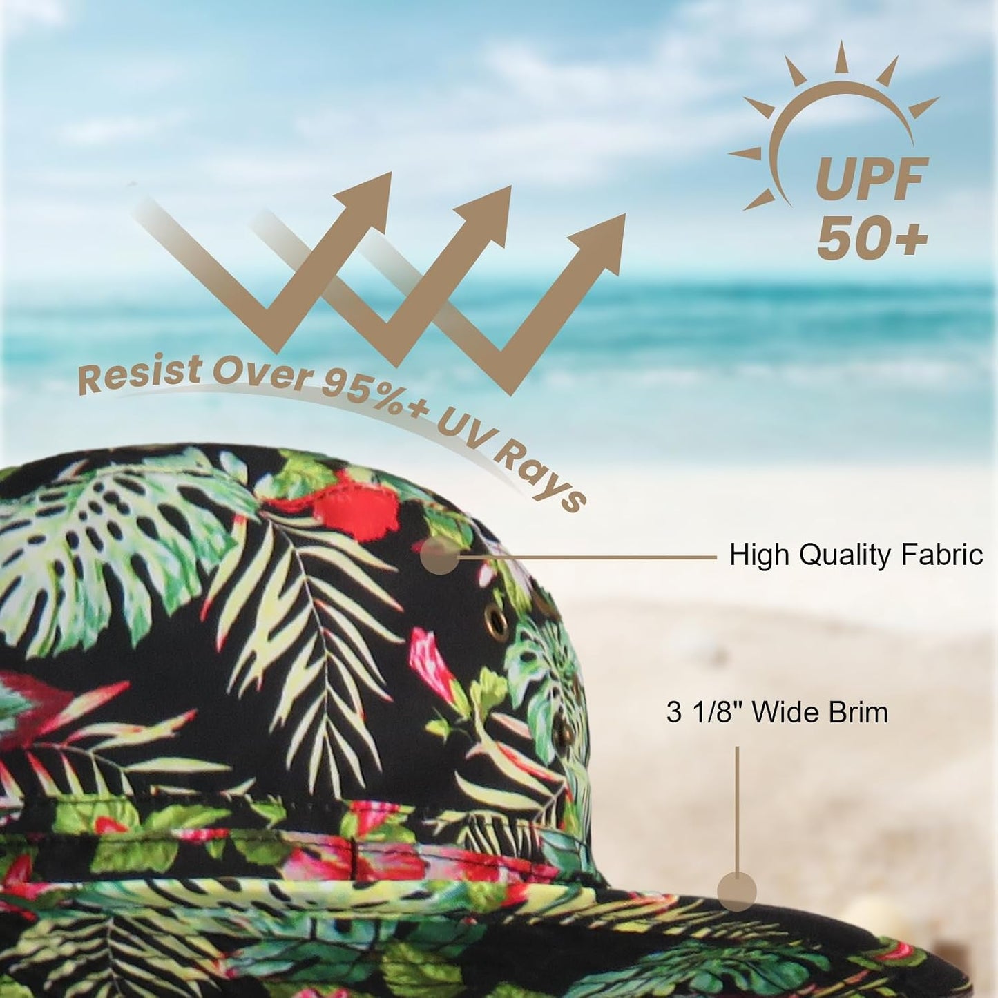 Sombrero pescador ala ancha UV para hombres mujeres