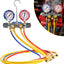 Set manómetro colector A/C 4 válvulas mangueras 60"
