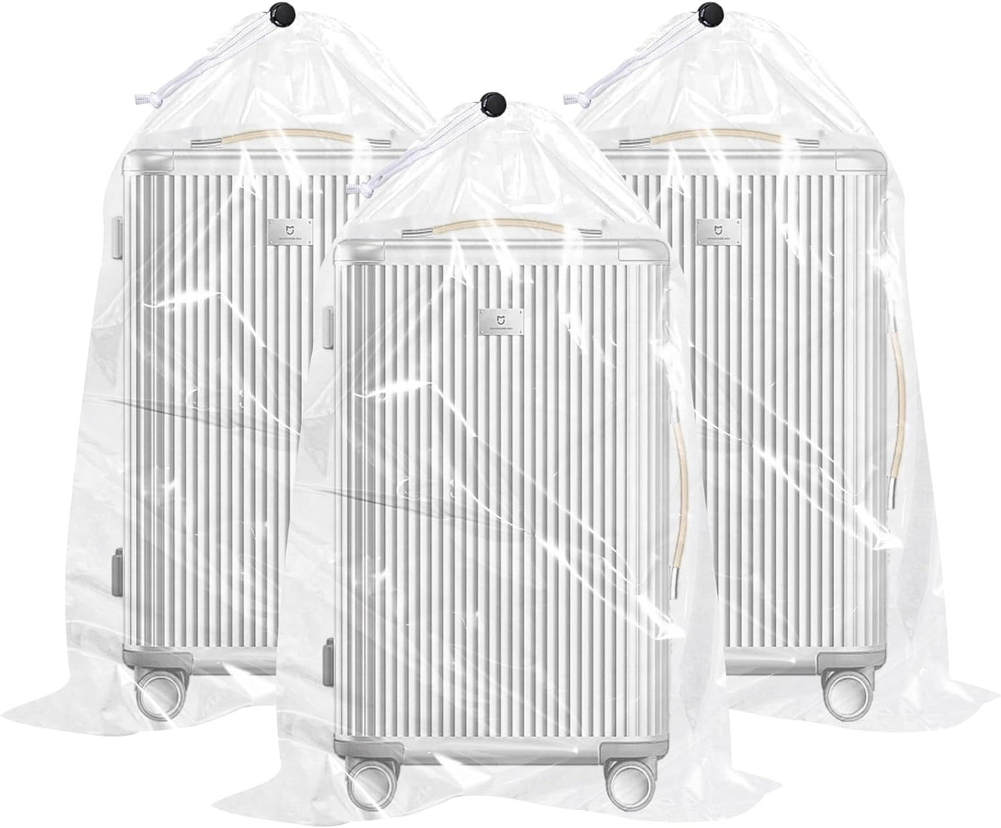 Bolsas plástico transparente 62x31pulg con cordón 3 pzas