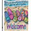 Bandera de playa doble cara 12.5x18" burlap para jardín