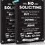 2 Carteles No Solicitar 8x5pulg PVC Resistente Sol