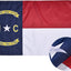 Bandera NC 4x6ft poliéster resistente bordada con ojales