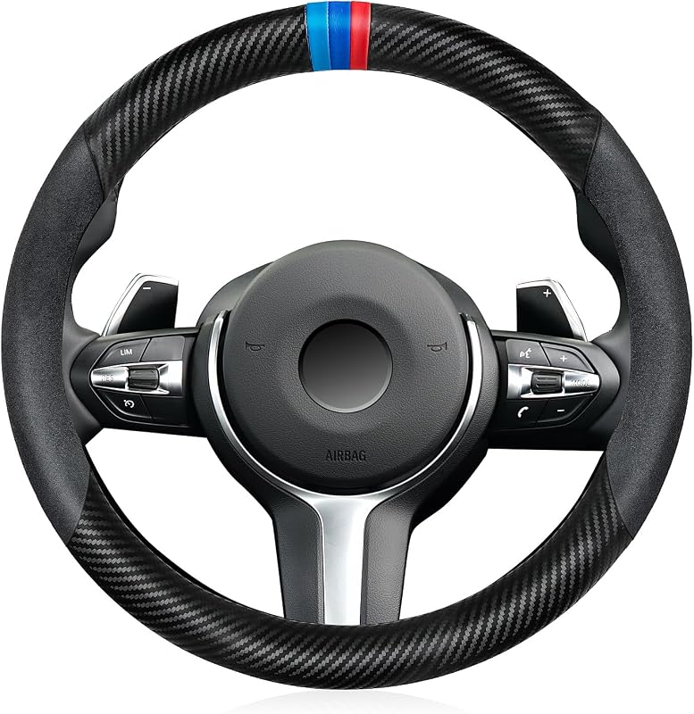 Funda volante fibra carbono antiderrap 38cm X5 X3 negro