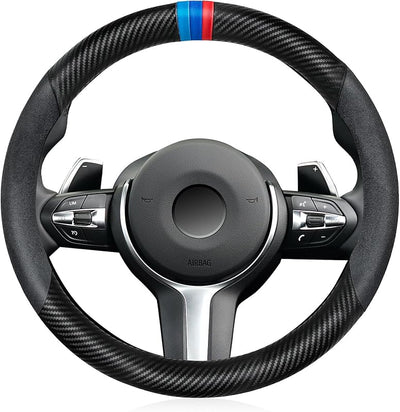 Funda volante fibra carbono antiderrap 38cm X5 X3 negro