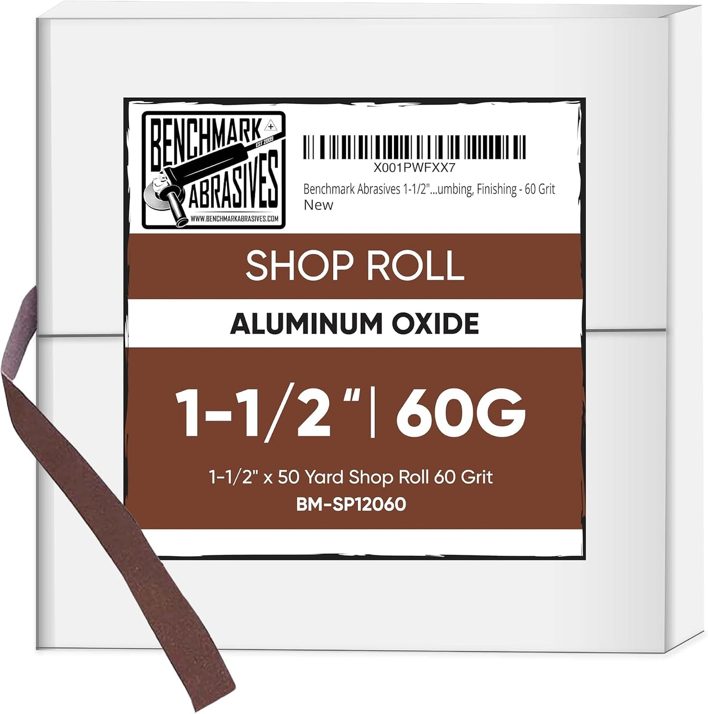 Rollo papel lija aluminio 1.5pulg x150ft para madera y metal