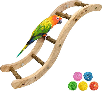 Escalera madera para pájaros loros puente masticable jaula