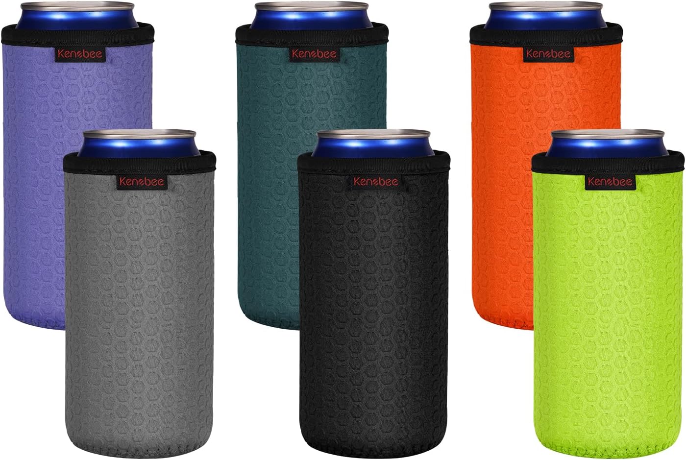6 Fundas Neopreno 12oz para Enfriar Latas y Botellas