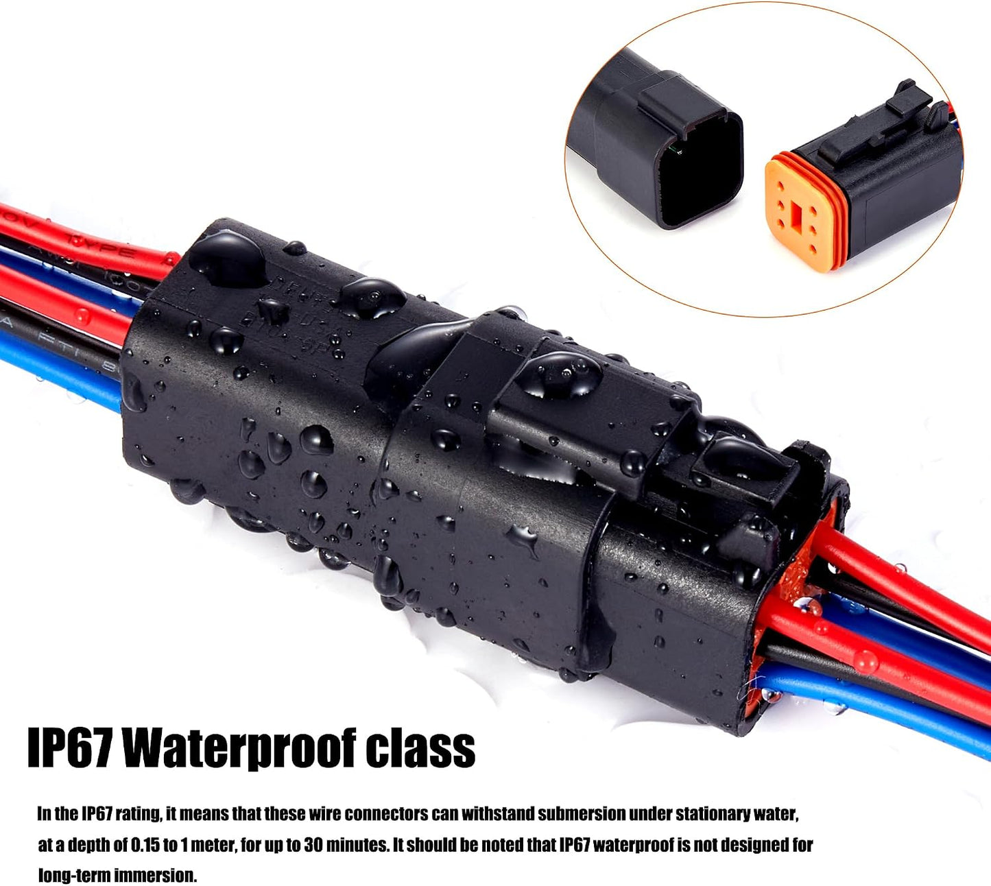 Conector 6pin impermeable 7.9" 16AWG cable pack 3