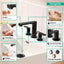 Grifo lavabo baño 2 asas 3 agujeros 1.2 GPM negro mate