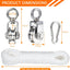 Polea acero inox M25 cuerda nailon 65.6ft clips