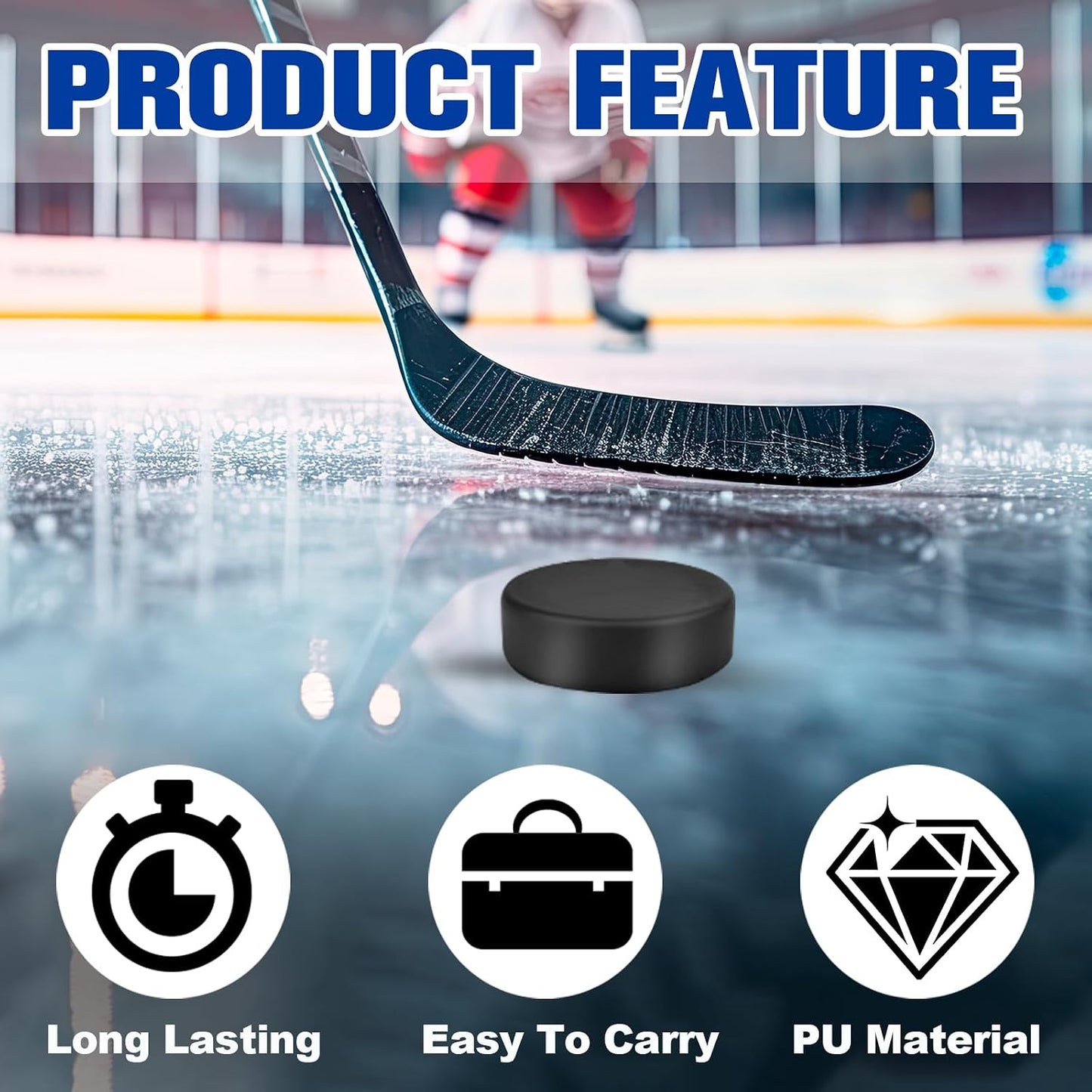6 Pzas Puck Hockey Foam 3pulg con Bolsa Malla para Adultos