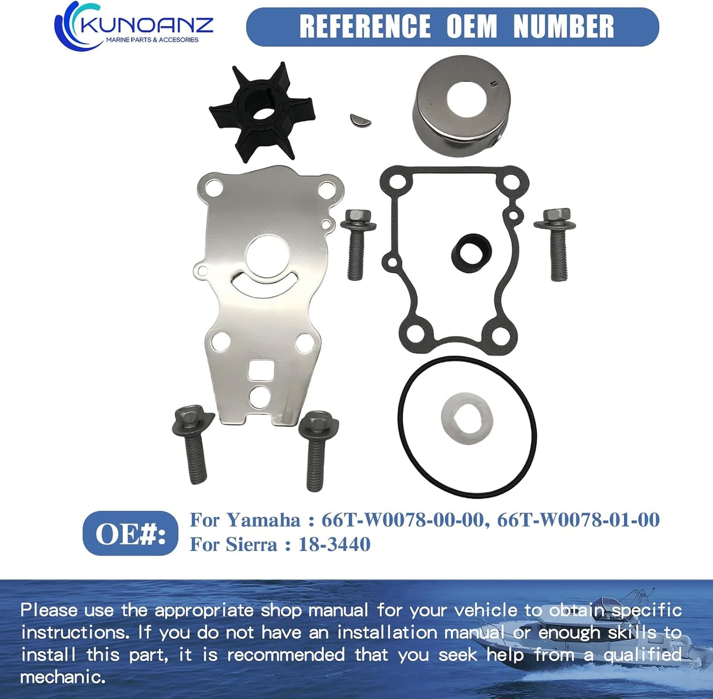 Kit reparación impulsor bomba agua Yamaha 25-40HP 2000-2019