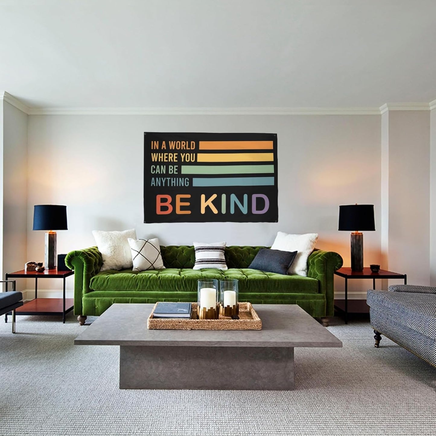 Bandera decoración pared jardín 3x5ft texto en inglés