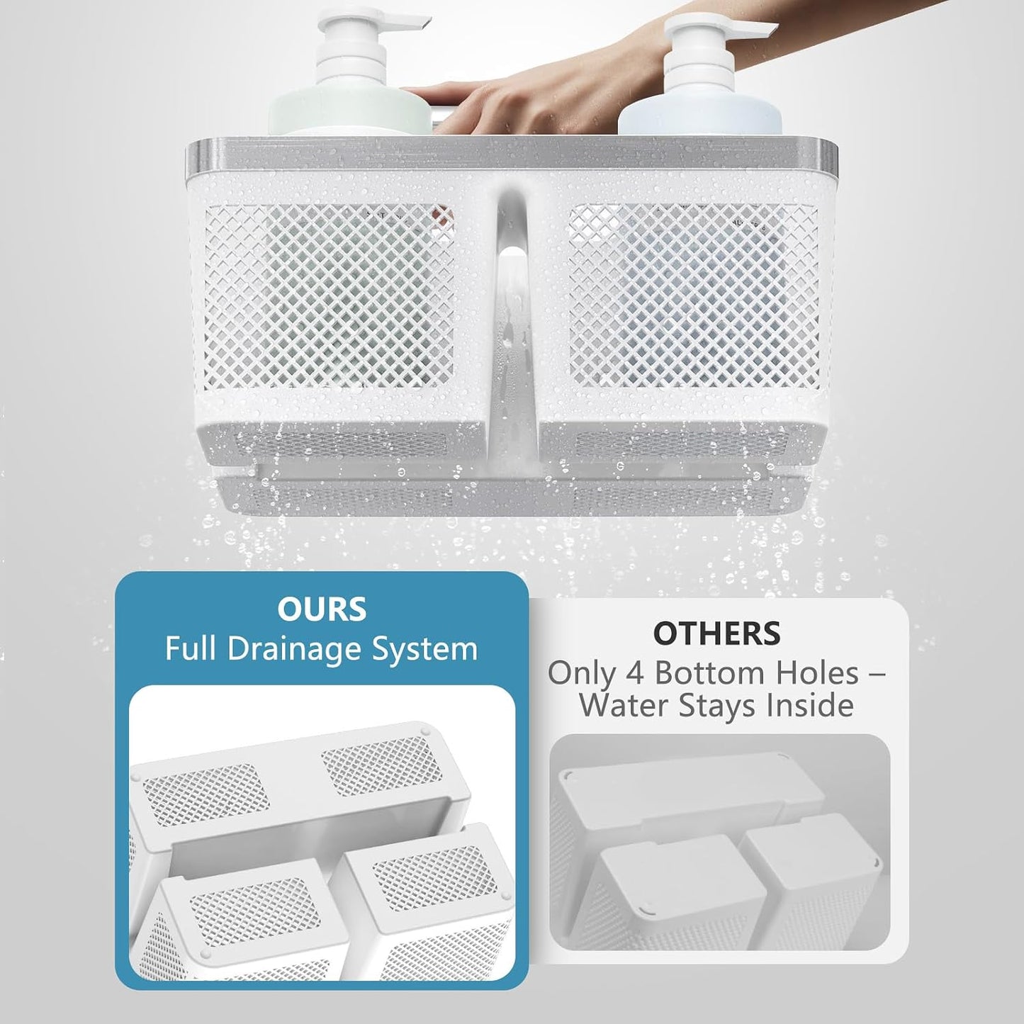Cesta ducha plástica con asa para baño dormitorio