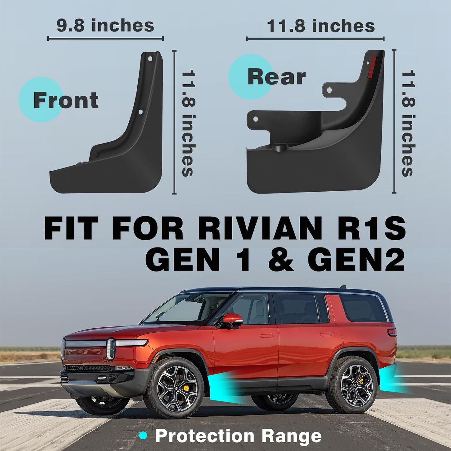 Protectores salpicaduras Rivian R1S set 4