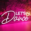 Letrero LED neón Let's Dance corazón decoración pared